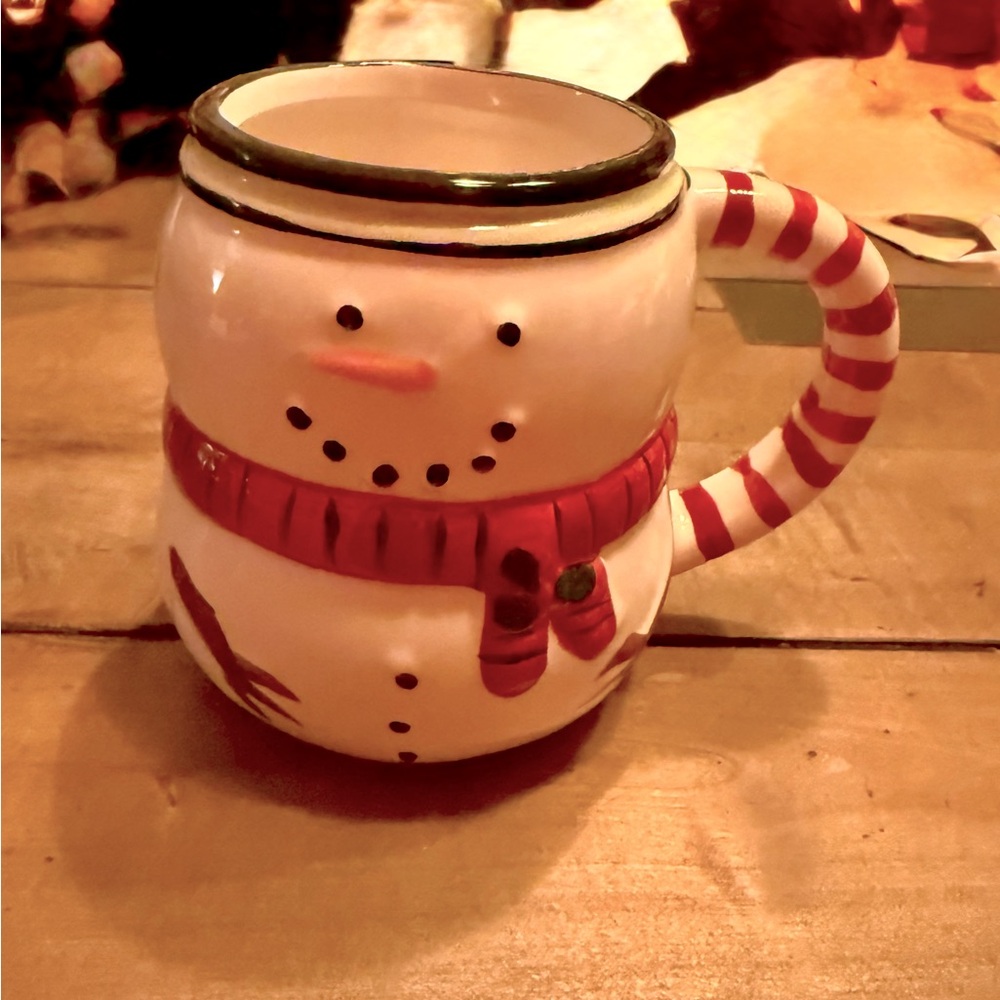 Festive Snowman Mug with Red Scarf